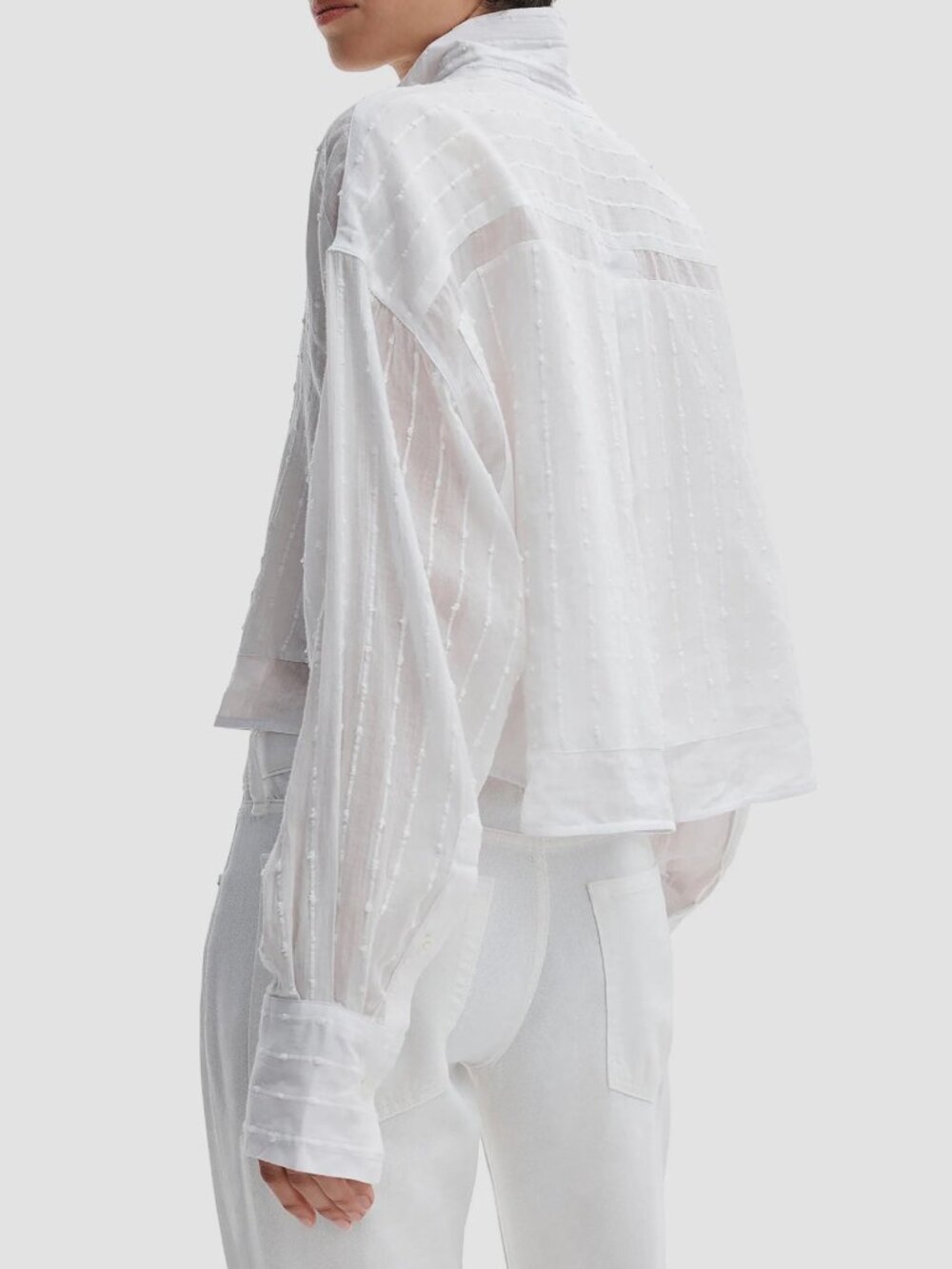 NWT rag & bone White Marin Long-Sleeve Combo Shirt-S- MSRP $278 - Picture 2 of 16